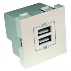 Розетка USB двойная Efapel Logus Ледяной металлик 21384 TGE